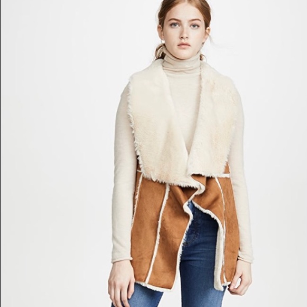 Cupcakes and Cashmere Tash Faux Suede Vest Butterscotch Size Medium